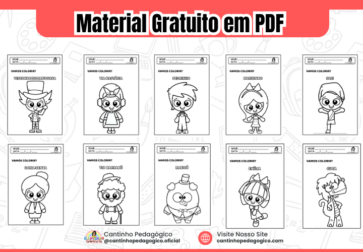 Personagens do Sítio do Pica Pau Amarelo Para Colorir