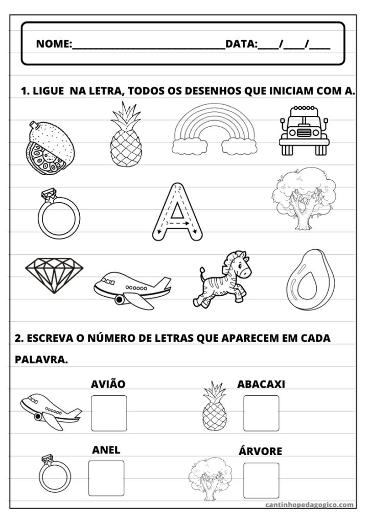 Atividades Prontas com as Letras do Alfabeto 1