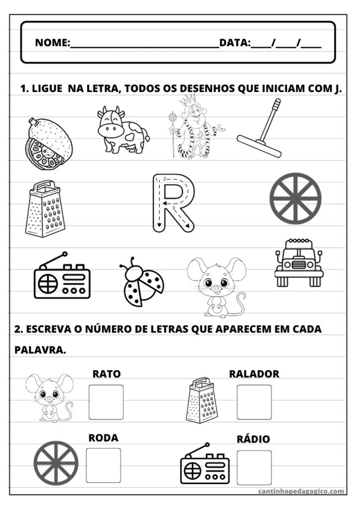 Atividades Prontas com as Letras do Alfabeto 