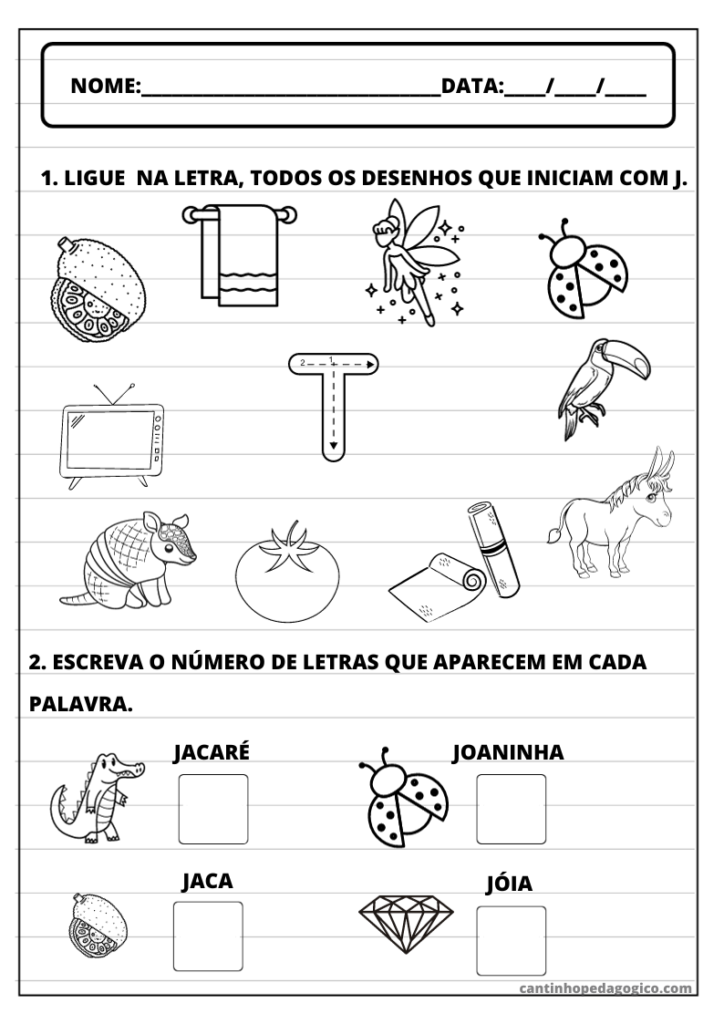 Atividades Prontas com as Letras do Alfabeto 