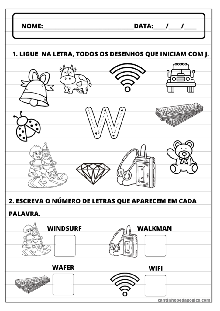 Atividades Prontas com as Letras do Alfabeto 