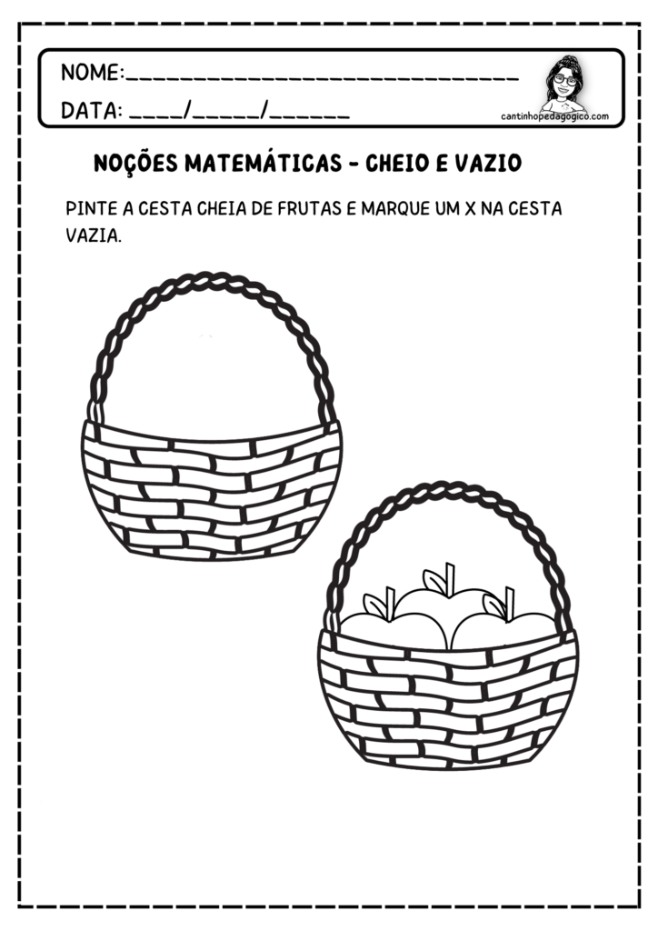 Noções de Cheio e Vazio na Educação Infantil