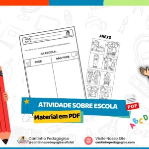 Atividade de Recorte e Colagem: O Que Pode e o Que Não Pode Fazer na Escola