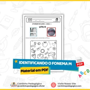 Atividade de Consciência Fonológica – Identificando  o Fonema M