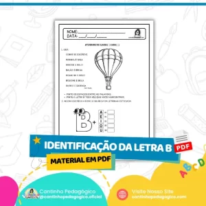 Atividade de Identificação da Letra B em Poema Para Imprimir: