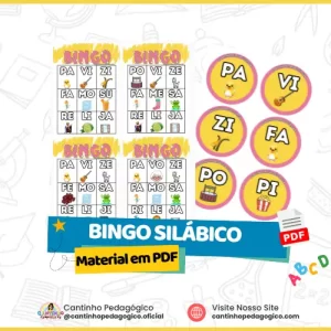 Bingo Silábico para Educação Infantil Pronto para Imprimir