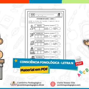 Consciência Fonológica – Letra N: Atividade para Educação Infantil