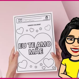 Atividade para colorir Eu te amo, mãe, para crianças