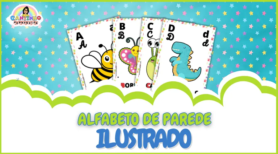 Alfabeto Ilustrado de Parede - Tema Animais