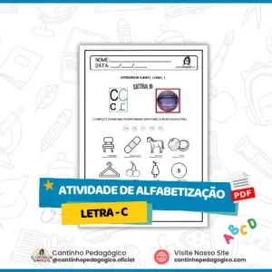 Letra C – Atividade de Alfabetização Para Educação Infantil