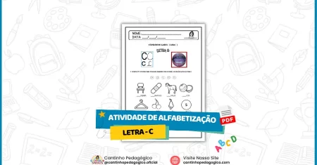 Letra C – Atividade de Alfabetização Para Educação Infantil