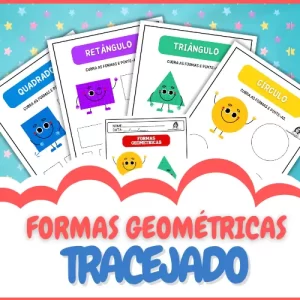 As quatro formas geométricas: cobrir o tracejado