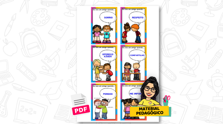 Flashcards sobre Amizade: Um Recurso para Educação Infantil