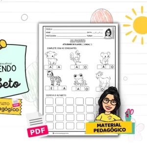 Atividade de Alfabetização: Preenchendo Consoantes e Praticando o Alfabeto