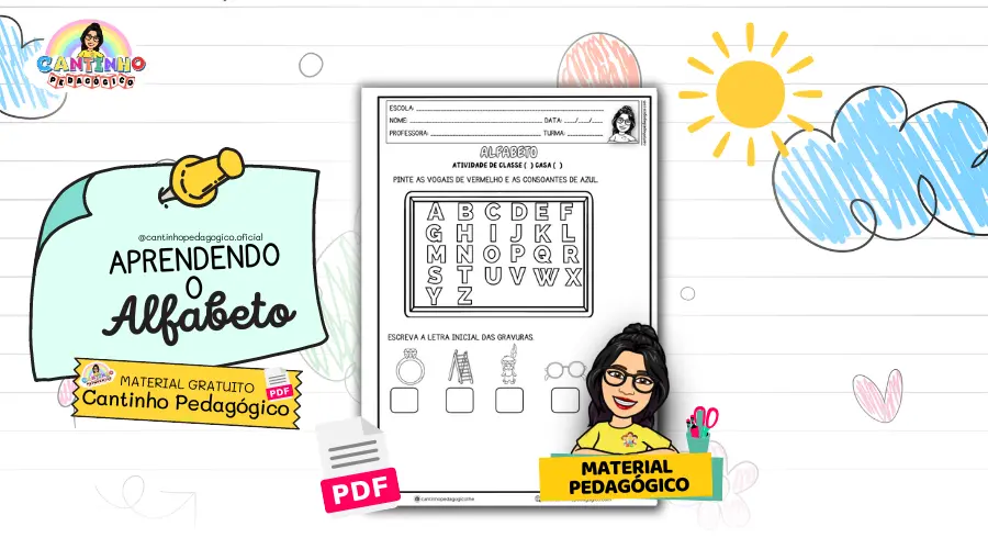 Atividade de Alfabetização com Vogais e Consoantes: Pintando e Escrevendo para Aprender