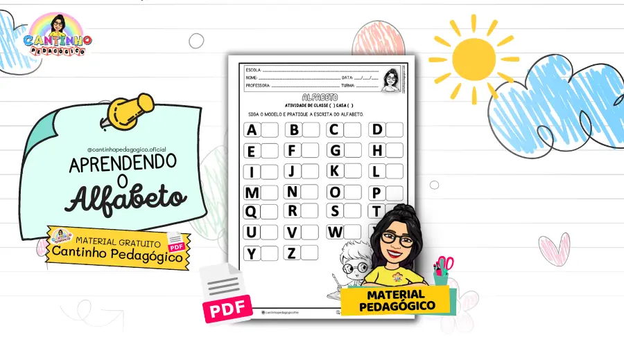 Prática de Escrita do Alfabeto para Educação Infantil