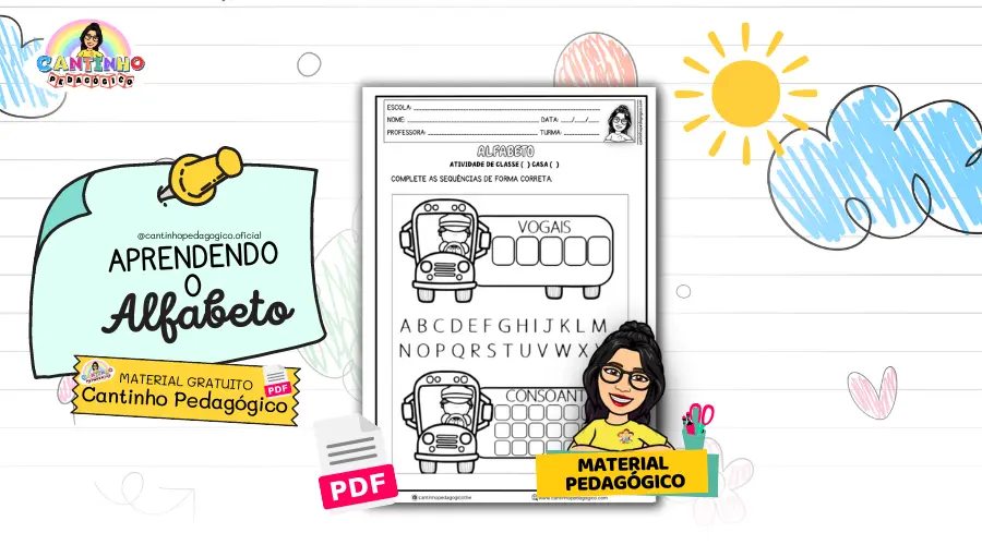 Atividades de Alfabetização Infantil: Complete as Sequências de Vogais e Consoantes