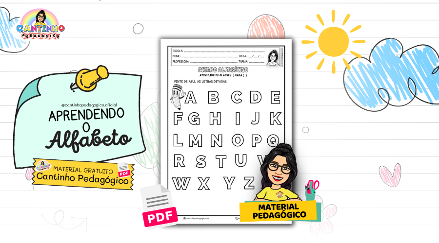 Atividade de Alfabetização para Educação Infantil: Pintando Letras Ditadas