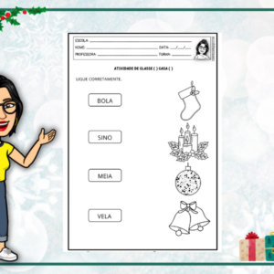 Atividade de Natal: Ligando Palavras e Figuras Alinhadas à BNCC